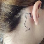 elegant cat tattoo for girls