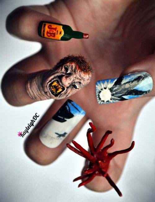 best spooky-scary Halloween nail art design ideas 2015