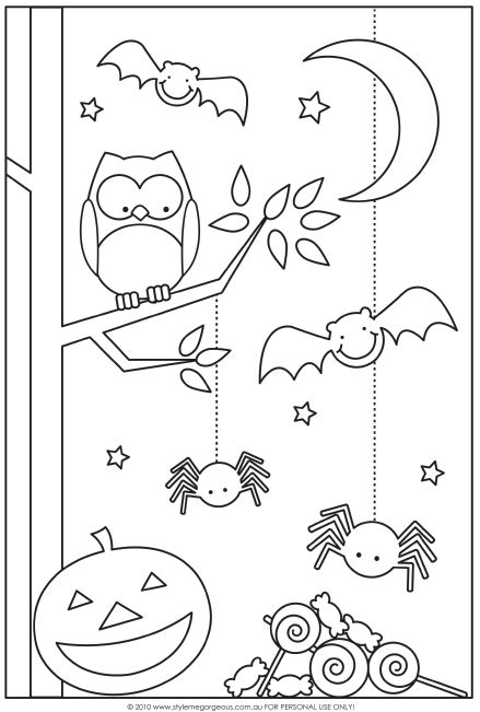 30+ Free Printable Cute Halloween Drawings-Coloring Pictures