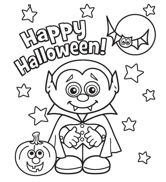 30+ Free Printable Cute Halloween Drawings-Coloring Pictures