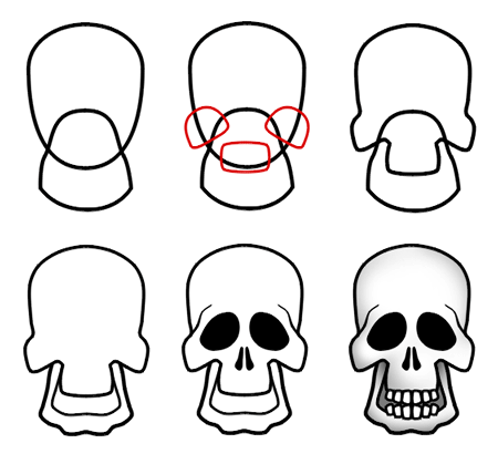 easywaytodrawacartoonskullscoloringpages