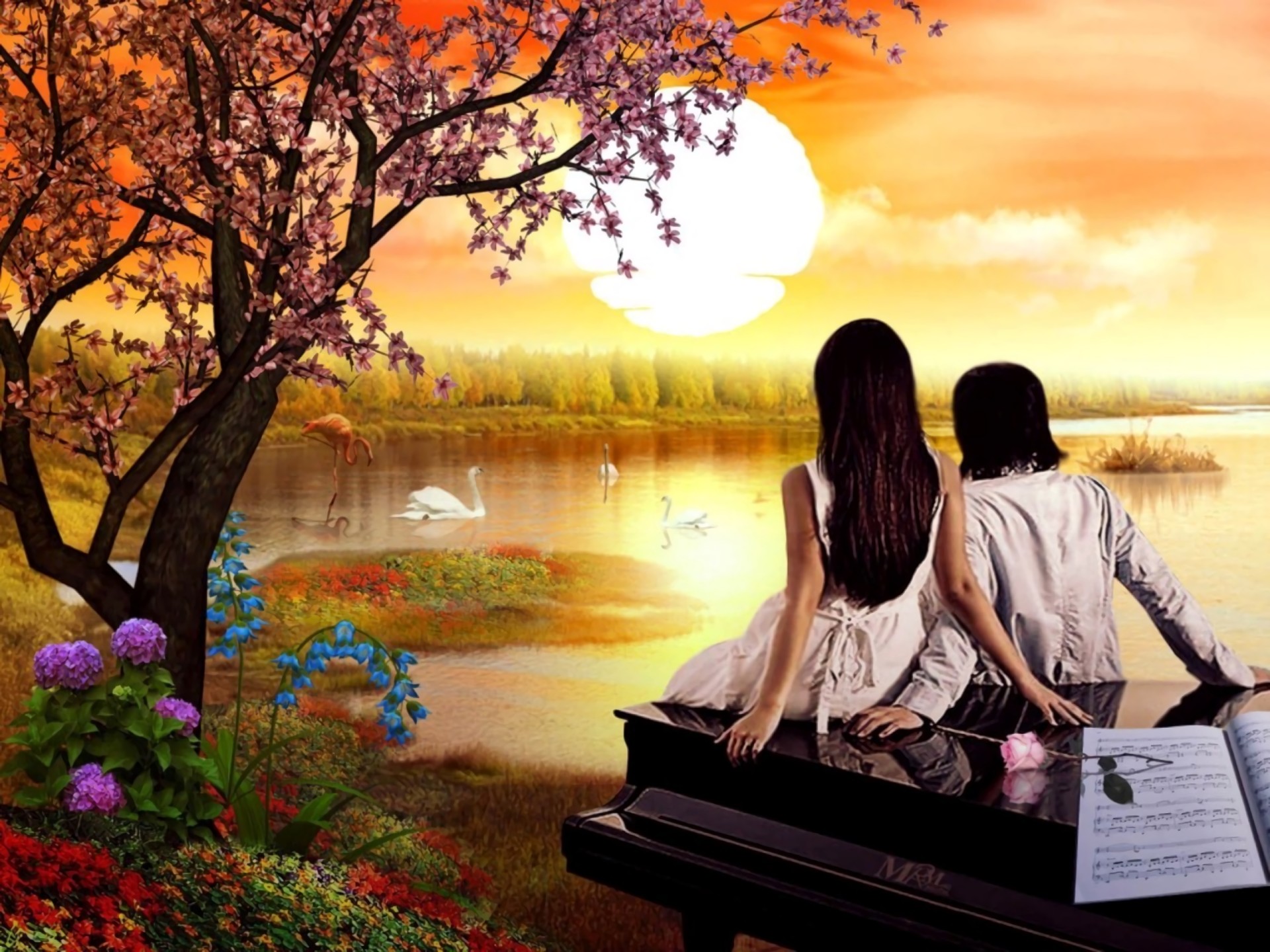 Beautiful Romantic Couples Love Painting Entertainmentmesh