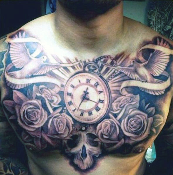 dove and rose tattoo