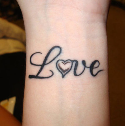 script love ink tattoo on wrist – EntertainmentMesh