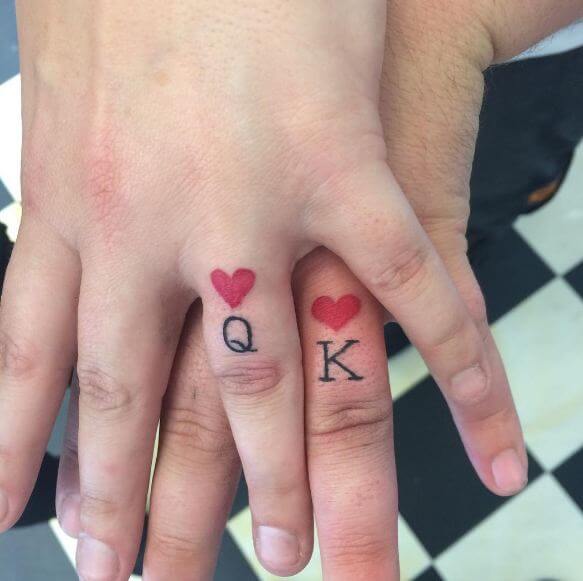 King And Queen Finger Tattoos king and queen tattoos on finger for love – EntertainmentMesh