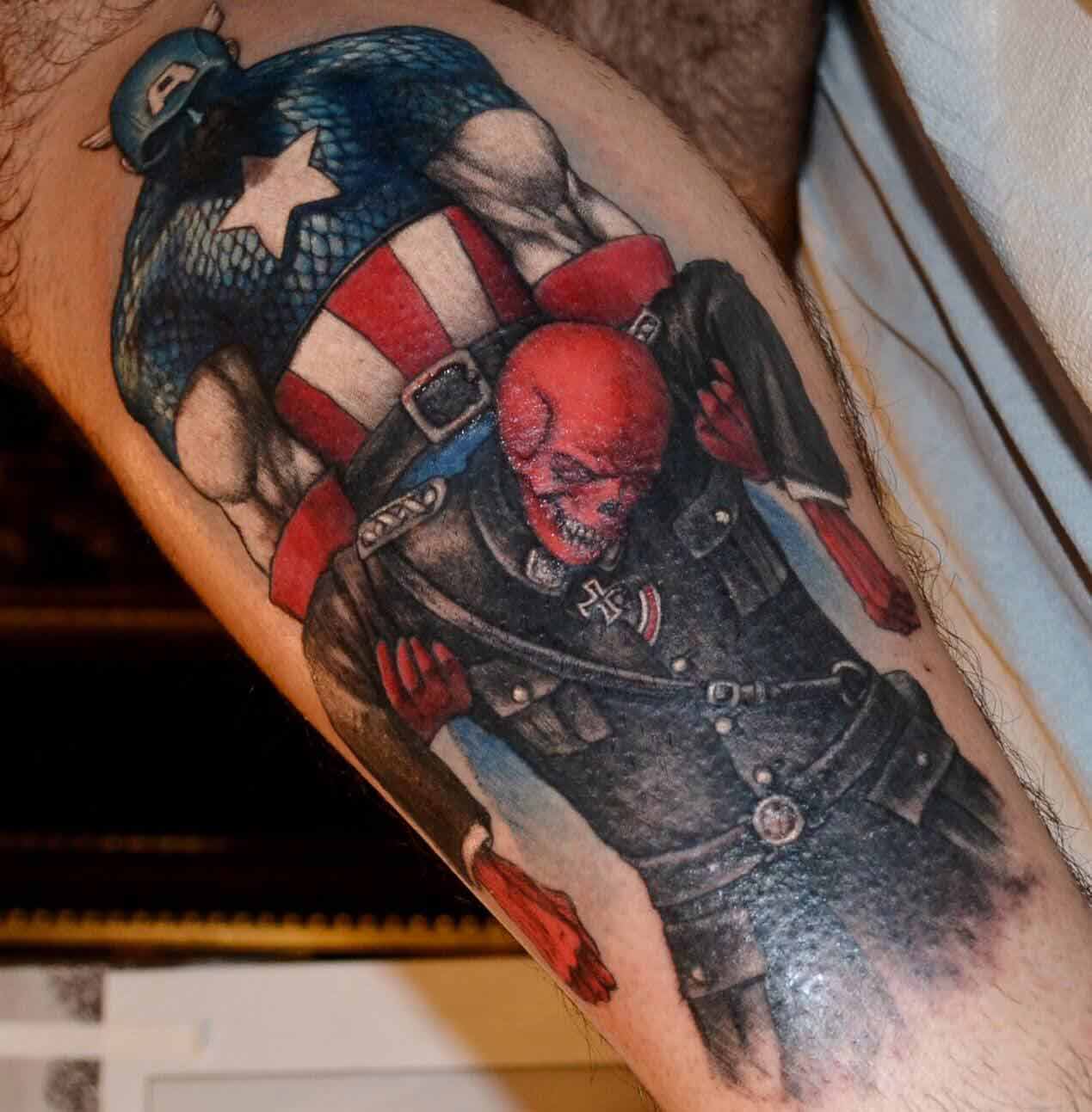 25 Awesome Marvel Superhero Captain America Tattoos