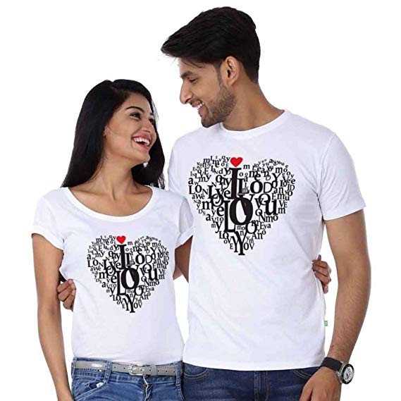 valentine day love t-shirt outfit ideas for boyfriend and girlfriend