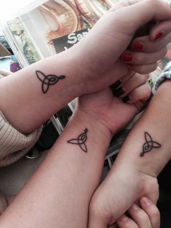 celtic knot symbols tattoo on wrist for best friends