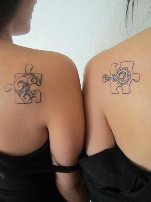 key and lock friendship puzzle tattoo symbols