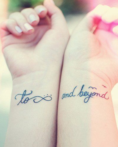 to infinity and beyond tattoo ideas on wrist for best friends