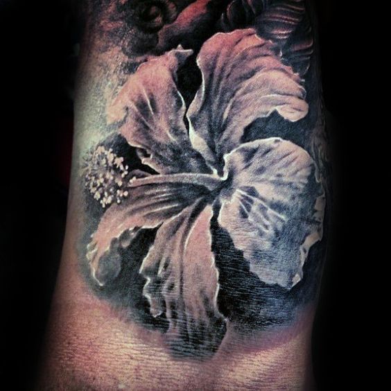 hibiscus flower tattoo design for men