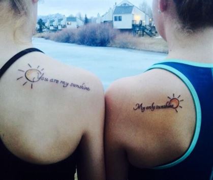 matching tattoo ideas you are my sunshine my only sunshine for girls