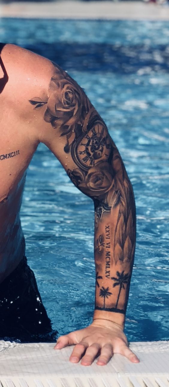Mens Clock Tattoo