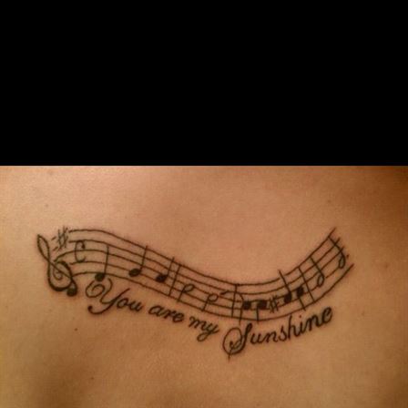 you are my sunshine song tattoo with music notes