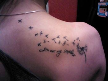 you are my sunshine tattoo on shoulder blade