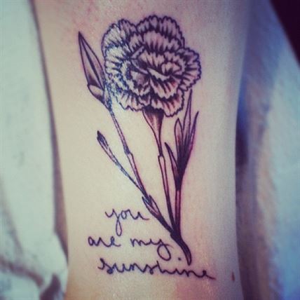 you are my sunshine with flower tattoo