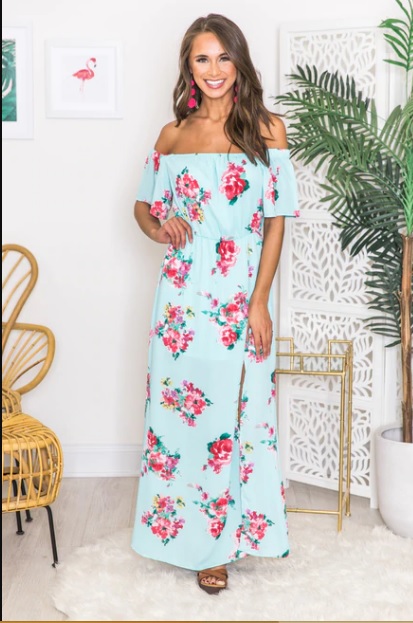 floral print spring beach maxi 2019