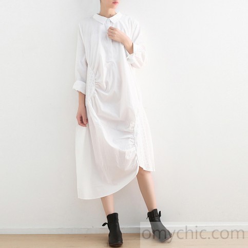 asymmetric white cotton dress