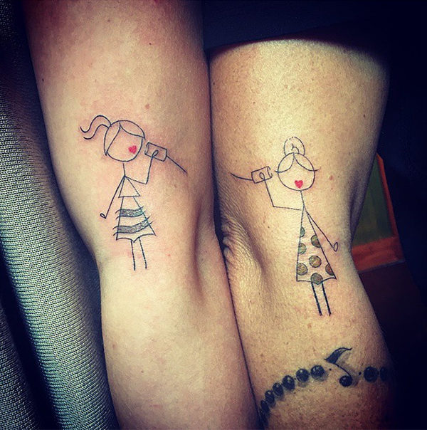 mother and daughter tattoo design ideas