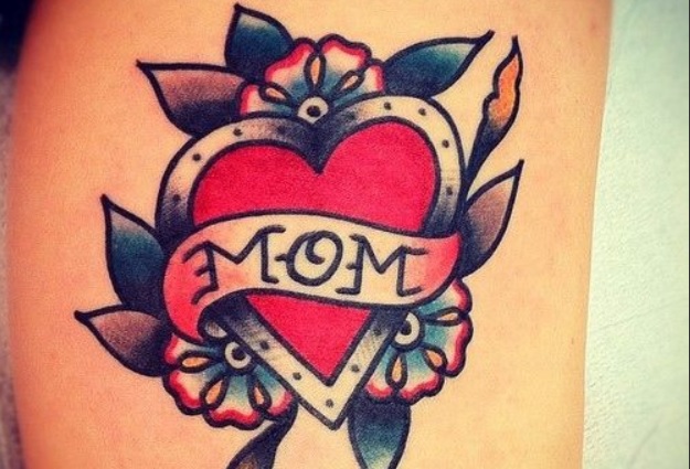 old school heart banner tattoo
