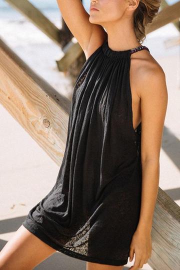 sleeveless casual cotton dress