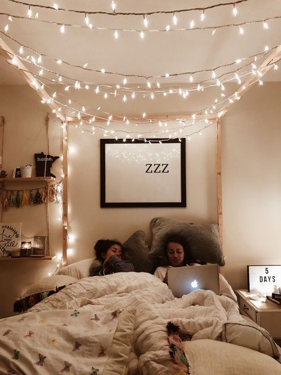 teen room hanging wall lights ideas above bed