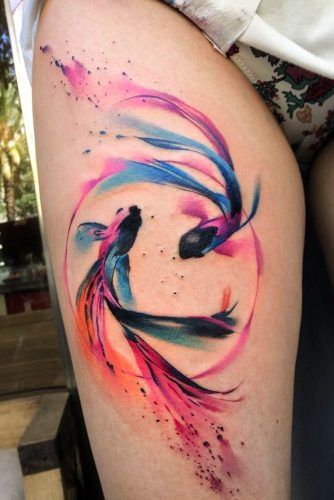 Small Yin Yang Koi Fish Tattoo Ideas