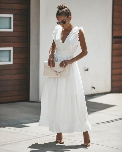 white cotton maxi dress