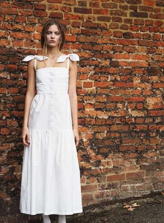 white cotton women summer dress