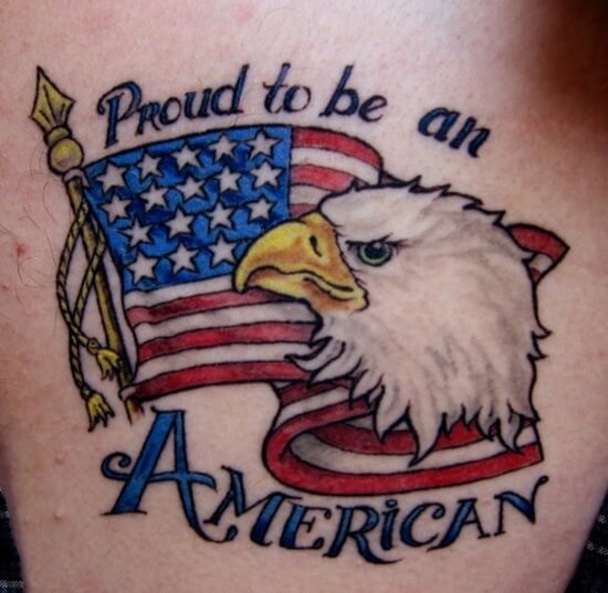 american eagle flag with quote tattoo