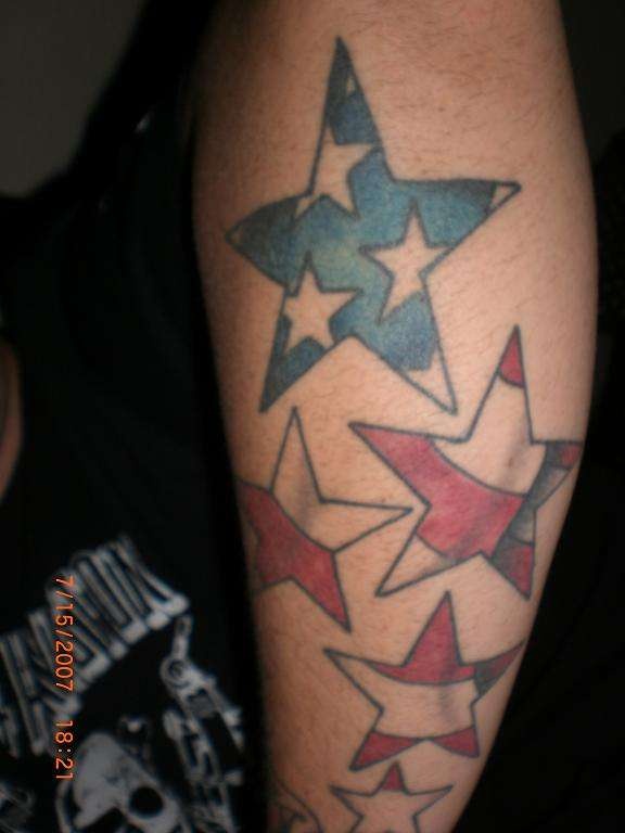 usa flag stars tattoo