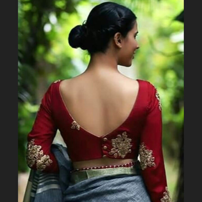 back neck designs for saree blouse