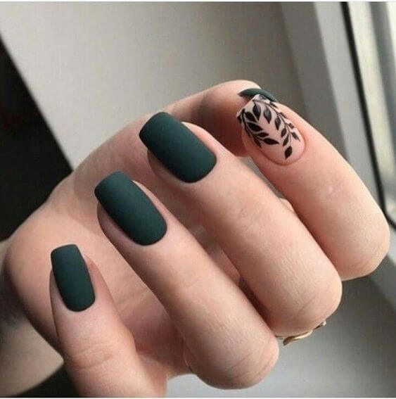 dark green short acrylic nail designs