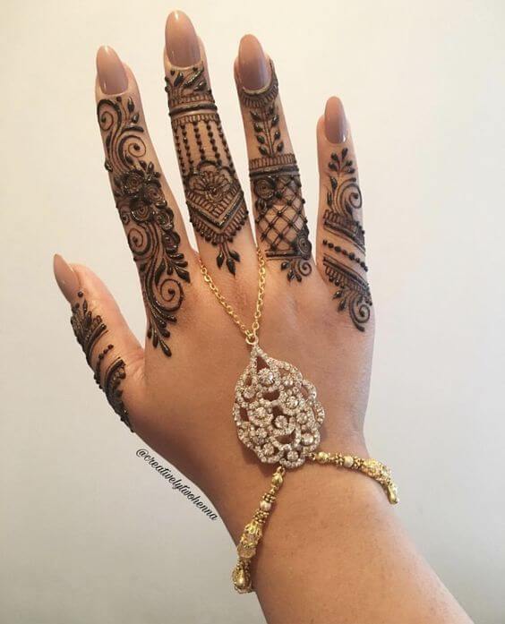 bridal jewellery mehandi designs on fingers