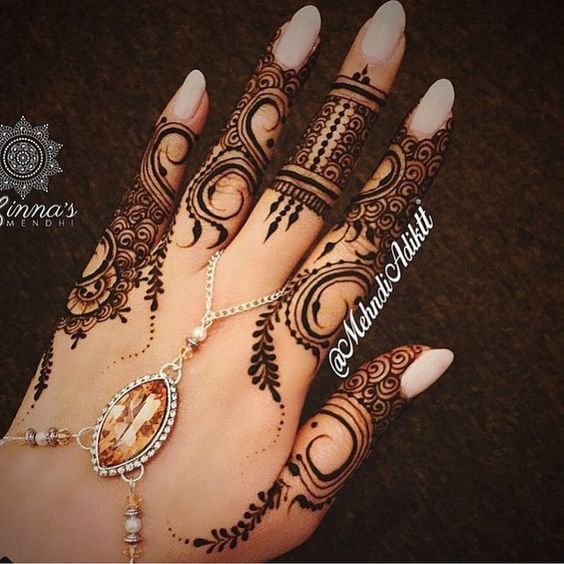 girls floral jewelry mehandi designs for fingers