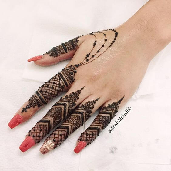 jewellery fingers mehndi designs