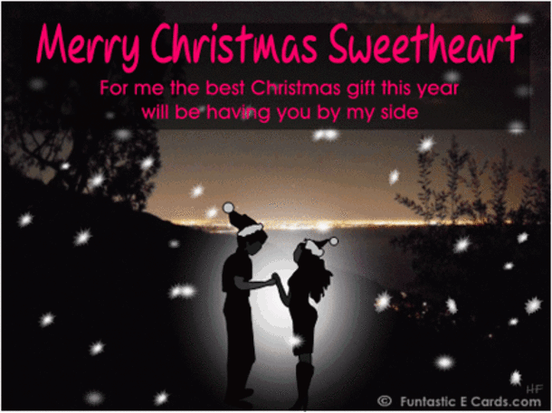 romantic merry christmas sweetheart gif images