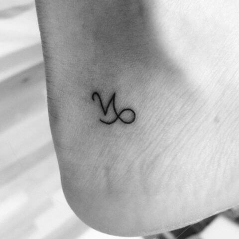 small capricorn symbol tattoo ideas on ankle
