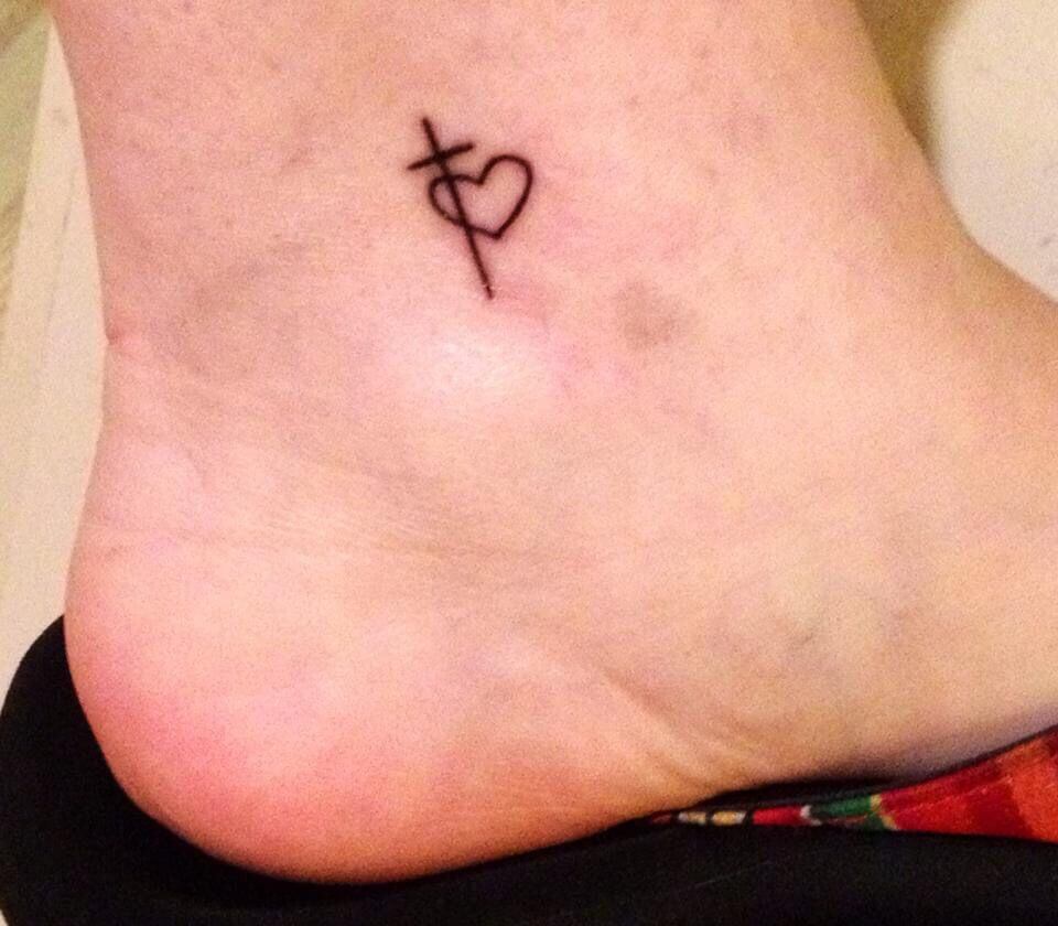 cross heart tattoo