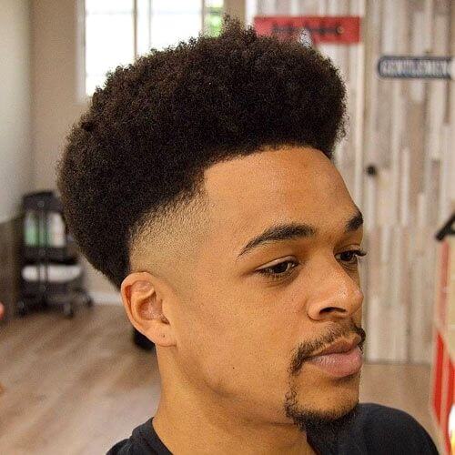 low skin fade shape up afro