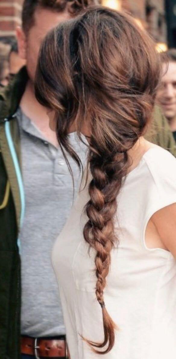side braid wavy hair