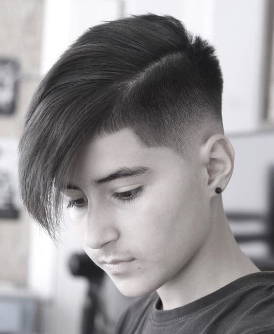 side fringe haircut male
