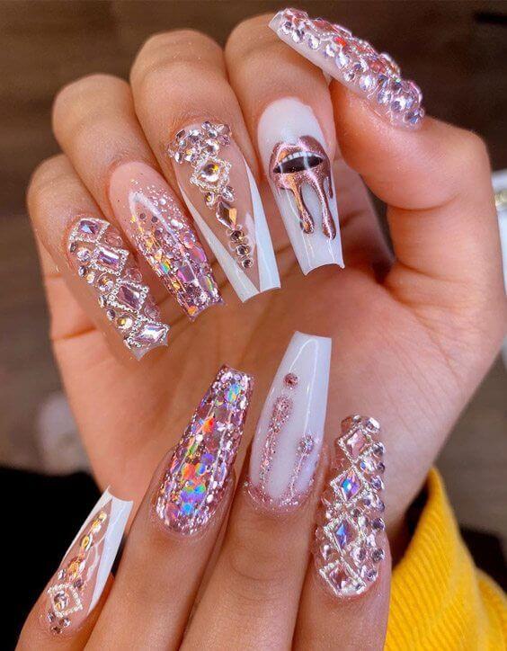 cute rhinestone nail designs 2020