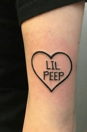 lil peep heart tattoo design on arm