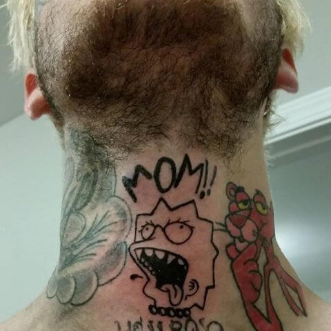 lil peep mom tattoo design on neck