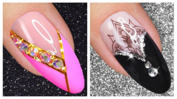 new two color nail art designs 2020