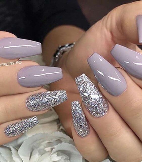 new year 2020 acrylic nail art