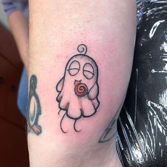 cute spooky ghost tattoo ideas for halloween