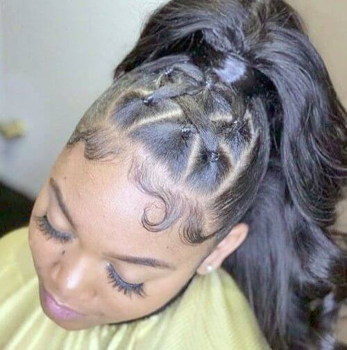interlocked ponytail hairstyle