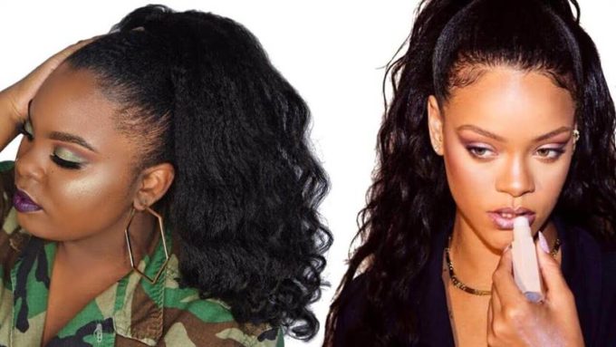 loose natural hair high ponytail